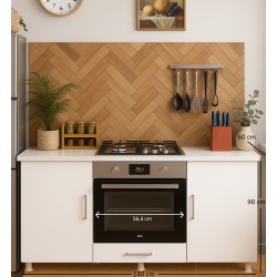 140LIK BEYAZ ANKASTRE OCAK VE FIRIN DOLABI