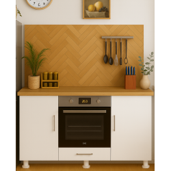 140LIK MEŞE-BEYAZ ANKASTRE OCAK VE FIRIN DOLABI