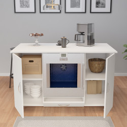 145LİK BEYAZ ANKASTRE ADA, MUTFAK ADASI, MUTFAK MASASI, MUTFAK DOLABI, ANKASTRE FIRIN DOLABI, KİLER DOLABI