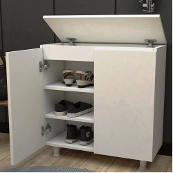 Simon  Beyaz Kulpsuz Ayakkabılık Dolabı Ve Çok Amaçlı Dolap UMG-114