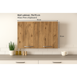 70LİK ATLAS ÇAM ÜST MODÜL, MUTFAK DOLABI, ÇOK AMAÇLI DOLAP, KİLER DOLABI