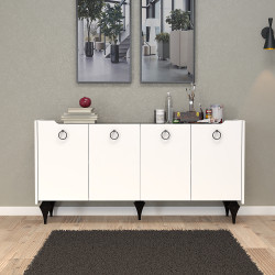 TİTANYUM 150 CM MERMER DESEN-BEYAZ KONSOL