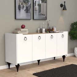 TİTANYUM 150 CM MEŞE-BEYAZ KONSOL