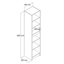 Astra Kulpsuz Raflı Meşe Çok Amaçlı Kiler Dolabı UMG-112