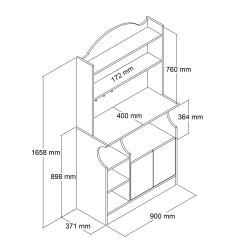 CAPELLA BEYAZ KAHVE KÖŞESİ, ÇOK AMAÇLI DOLAP, MUTFAK DOLABI, BARDAKLIK, SUNUM DOLABI
